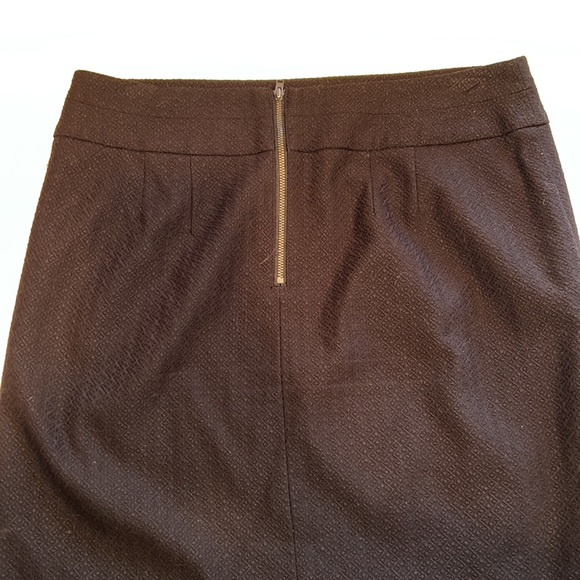 LOFT pencil skirt black textured back zipper M lined knee length straight - Picture 10 of 11